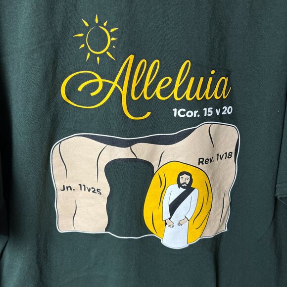 Jesus is Alive T Shirt Vintage Y2K Extra Large XL Adult Green Graphic Tee - Picture 8 of 16